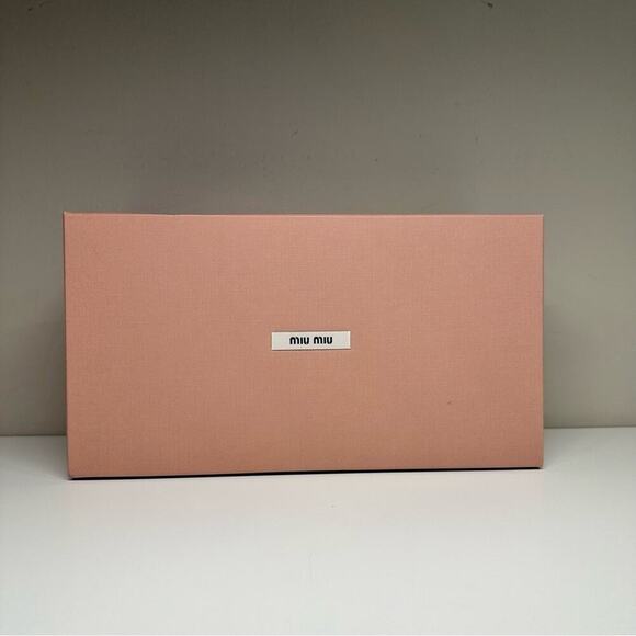 Miu Miu | Empty Shoe Box w/ 1 Dust bag | Peach | H 7 x W 13 x D 5 inch - Picture 2 of 16